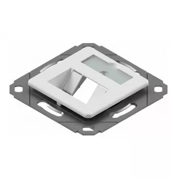 EasyLan preLink / fixLink modulio laikiklis, 2x Keystone su centrine plokšte 9x31,8 mm RAL 9010 (CKVD1D1)