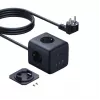 Baseus EnerFill FA11 67W maitinimo blokas su 3 EU kištukiniais lizdais, 2 USB-C ir 1 USB-A, 1,5 m kabeliu, juodas