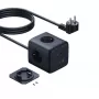 Baseus EnerFill FA11 67W maitinimo blokas su 3 EU kištukiniais lizdais, 2 USB-C ir 1 USB-A, 1,5 m kabeliu, juodas