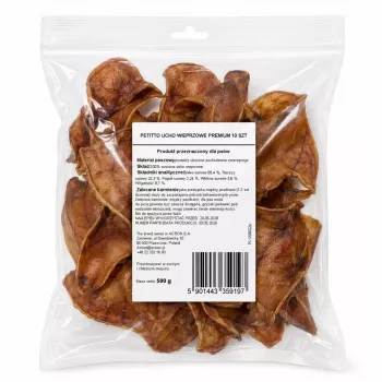 PETITTO Kiaulės ausies kramtukas šunims 10 vnt. 40g