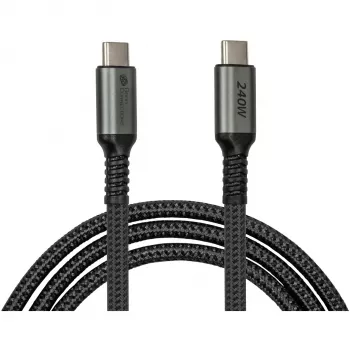 GoodConnections USB-C 2.0 (ST-ST) 3m jungiamasis laidas su tekstiliniu apvalkalu 240W antracito spalvos