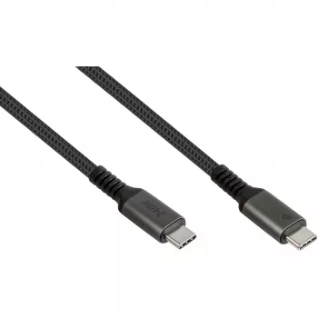GoodConnections USB-C 2.0 (ST-ST) 3m jungiamasis laidas su tekstiliniu apvalkalu 240W antracito spalvos