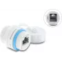 Delock RJ45 Coupler Cat.6A Female to Female su M23.5 x 1,5 mm sriegiu ir apsauginiu dangteliu, IP68, dulkėms ir vandeniui atsparus, baltas (87156)