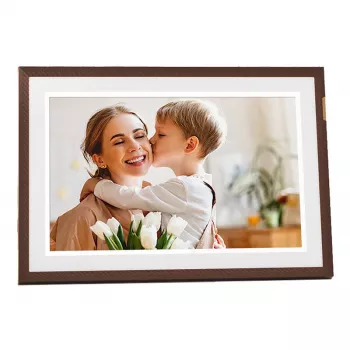 ARZOPA D10 10,1 inch skaitmeninis nuotraukų rėmelis (tamsiai ruda) - 1280x800 IPS jutiklinis ekranas, 32GB, Wi-Fi
