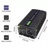 Qoltec Monolith 2000 MS Wave Voltage Converter 12V to 230V 1000/2000W USB