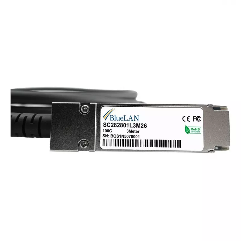 BLUELAN 10413-BL Suderinamas Extreme Networks QSFP28 Tiesioginio Prijungimo Laidas, 100GBASE-CR4, Infiniband EDR, 26AWG, 3m