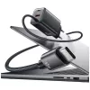 USAMS JC Series CC266 65W GaN Fast Charger 2xUSB-C 1xUSB-A su integruotu USB-C laidu 1,5 m baltas