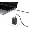 USAMS JC Series CC266 65W GaN Fast Charger 2xUSB-C 1xUSB-A su integruotu USB-C laidu 1,5 m baltas