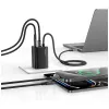 USAMS JC Series CC266 65W GaN Fast Charger 2xUSB-C 1xUSB-A su integruotu USB-C laidu 1,5 m baltas