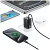 USAMS JC Series CC266 65W GaN Fast Charger 2xUSB-C 1xUSB-A su integruotu USB-C laidu 1,5 m baltas