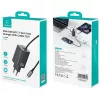 USAMS JC Series CC266 65W GaN Fast Charger 2xUSB-C 1xUSB-A su integruotu USB-C laidu 1,5 m baltas
