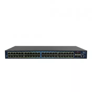 ALLNET ALL-SG8652PMJ-10G-850W pilnai valdomas Layer 2+ komutatorius, 52 prievadai (48x GbE PoE+, 4x 10G SFP+), PoE biudžetas 850W, 19 colių stelažinis, JSON API