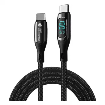 Good Connections USB 2.0 Įkrovimo ir Duomenų Laidas 100W su Skaitmeniniu Ekranu USB-C į USB-C 1m Juodas