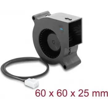 Delock Radialinis ventiliatorius 12 V DC 60 x 60 x 25 mm su 3 kontaktų jungtimi, juodas (67492)