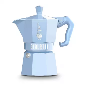 Bialetti MOKA EXCLUSIVE 3-Cup Stovetop Espresso Maker Light Blue (9061)