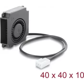 Delock Radialinis ventiliatorius 12 V DC 40 x 40 x 10 mm su 3 kontaktų jungtimi, juodas (67488)