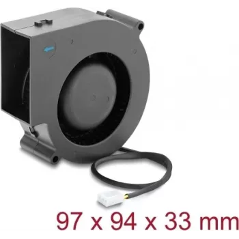 Delock Radialinis Pūstuvas 12 V DC 97 x 94 x 33 mm su 3 kontaktų jungtimi, juodas (67496)