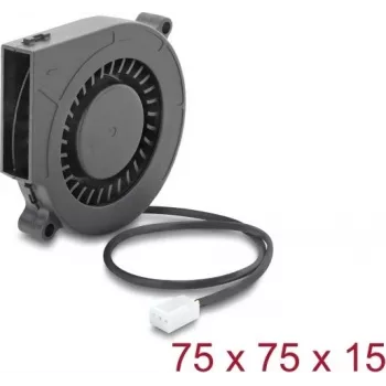 Delock Radial Fan / Blower 12 V DC 75 x 75 x 15 mm su 3 kontaktų jungtimi, juoda (67493)