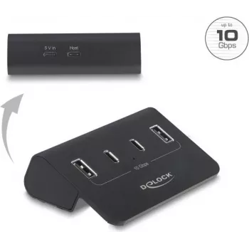 Delock USB 10 Gbps Hub su 2 USB Type-C ir 2 USB Type-A prievadais (64259)