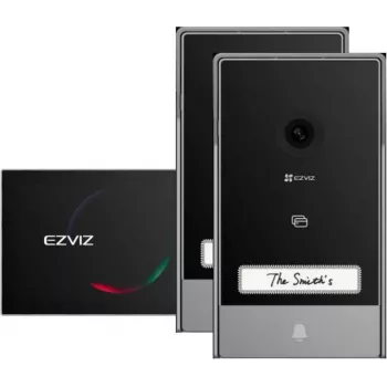EZVIZ HP7 Vaizdo domofono rinkinys (3 MP, 2 lauko skambučiai, 1 monitorius, 2 laidai, IP65, 3 RFID kortelės)