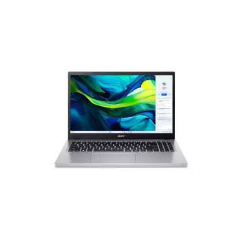 Acer Aspire Go 15 AG15-32P-39R2DX nešiojamas kompiuteris - Intel Core 3 N355, 15.6 inch FHD IPS, 8GB RAM, 128GB SSD + 256GB SSD, Windows 11 Home, sidabrinis
