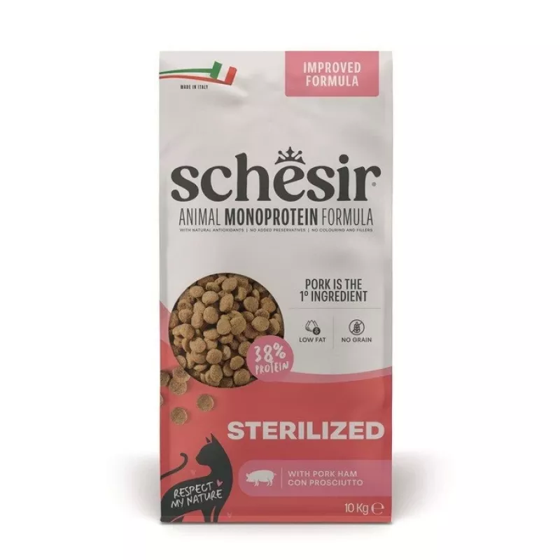 SCHESIR Sterilized su Kumpiu Sausas Kačių Maistas 10kg