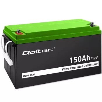 Qoltec 12V 150Ah Gel Battery (GEL) - VRLA, Maintenance-Free, 41,8kg