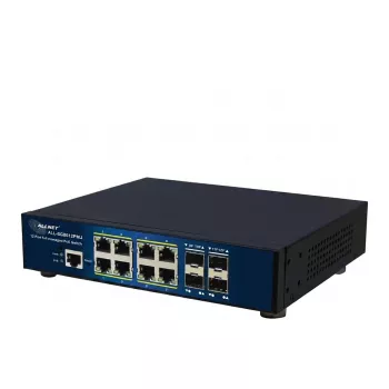 ALLNET ALL-SG8612PMJ valdomas Layer 2+ komutatorius, 12 prievadų, 8x GbE PoE+ 300W, 4x SFP, montuojamas į stelažą
