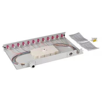 EFB-Elektronik Splice Box LC 50/125µm OM4 Pull-Out, 48 Pigtails Pre-Terminated / 24 Couplings