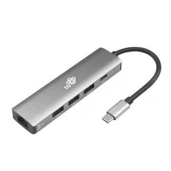 TB USB-C į RJ45 Gigabit Ethernet adapteris su 3x USB-A 3.0 ir USB-C PD 100W, Space Grey
