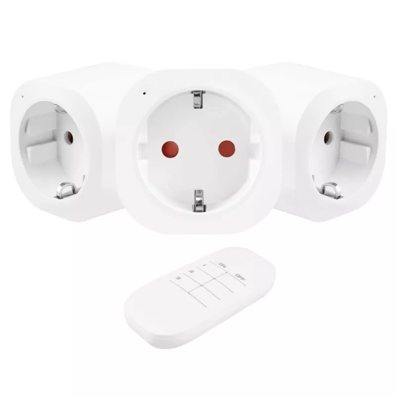 GREENBLUE GB313 F nuotoliniu valdymu 3 lizdų ilgintuvas su 433,92 MHz RF nuotolinio valdymo pultu, 2300 W, F tipo
