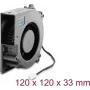 Delock Radial Blower Fan 12 V DC 120 x 120 x 33 mm with 3-Pin Fan Connector, Black (67497)