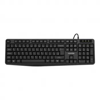 Canyon klaviatūra KB-1 laidinė, atspari išsiliejimui, USB-A (CNE-CKEY01-DE)