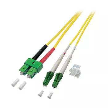 EFB Dupleksinis šviesolaidinis jungiamasis laidas LC/APC-SC/APC OS2 G652D 7,5 m LSZH 2 mm geltonas