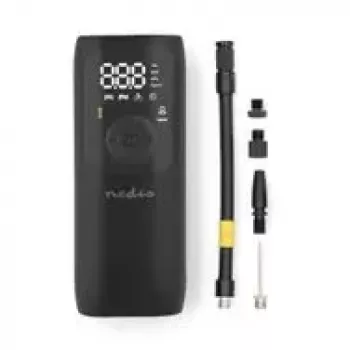 Nedis PAAC10BK belaidis oro kompresorius, 20V Li-ion, maks. 10,3 bar, skaitmeninis LCD