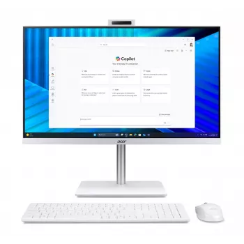 Acer Veriton 2000 VZ2417G All-in-One PC, 27 colių IPS FHD, Intel Core 5 120U, 16GB DDR5, 512GB M.2 SSD, Windows 11 Pro, Baltas