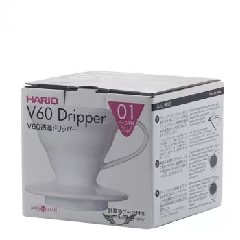 Hario keraminis lašinimo kavos virimo įtaisas V60-01 White