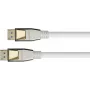 GOOD CONNECTIONS PREMIUM DisplayPort 2.0 laidas, 54 Gbit/s, UHBR 13.5, 4K @240Hz / 8K @60Hz, pilno metalo jungtis, varis, 2 m, baltas