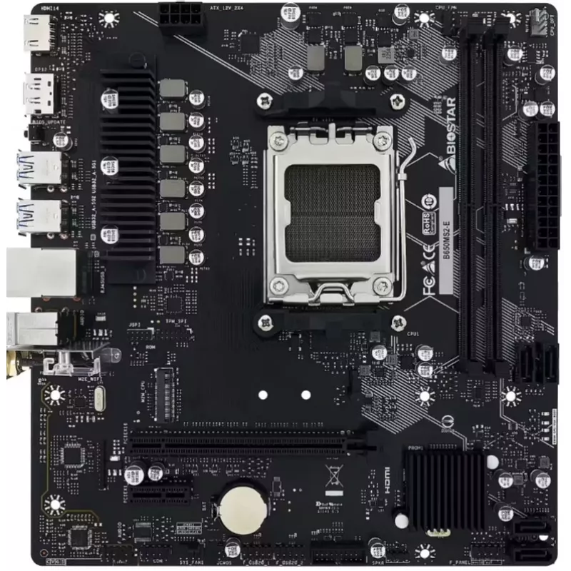 BIOSTAR B650MS2-E pagrindinė plokštė, AMD AM5, DDR5, Micro ATX