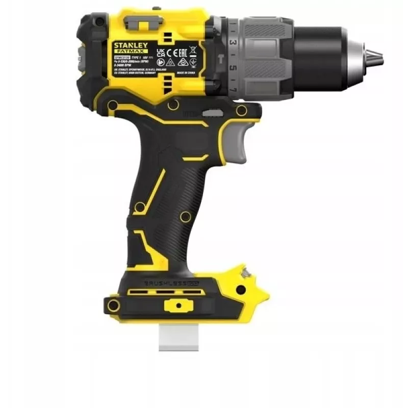 STANLEY FATMAX SFMCD726D2T 18V akumuliatorinis kombinuotas gręžtuvas be šepetėlių (2x 2.0Ah baterijos, įkroviklis, TSTAK dėklas)