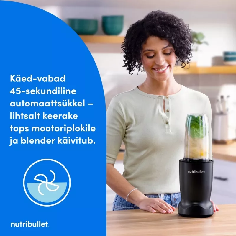 Nutribullet NBT1006MB Turbo 1000 W Blender, matinė juoda
