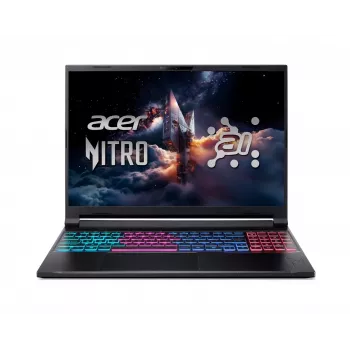 Acer Nitro 16S AI ANV16S-61 žaidimų nešiojamas kompiuteris – AMD Ryzen AI 9 365, 32GB DDR5, 1TB SSD, NVIDIA GeForce RTX 5070, 16 colių WQXGA 180Hz, Windows 11 Pro, juoda