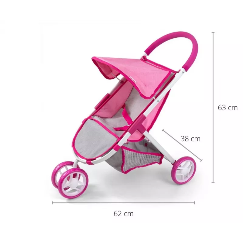 MILLY MALLY Dolls Pram Susie Prestige – Pink/Grey/White