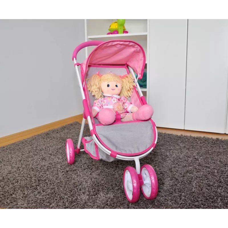 MILLY MALLY Dolls Pram Susie Prestige – Pink/Grey/White