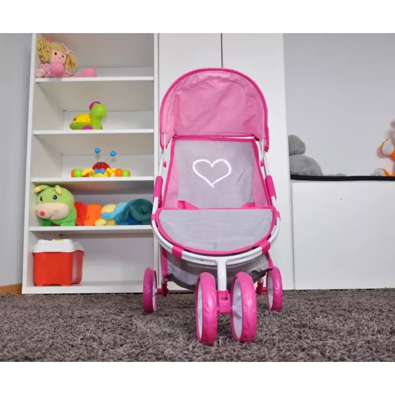 MILLY MALLY Dolls Pram Susie Prestige – Pink/Grey/White