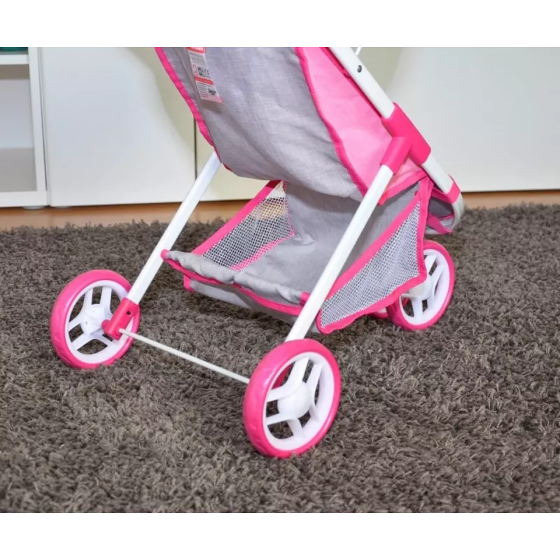 MILLY MALLY Dolls Pram Susie Prestige – Pink/Grey/White