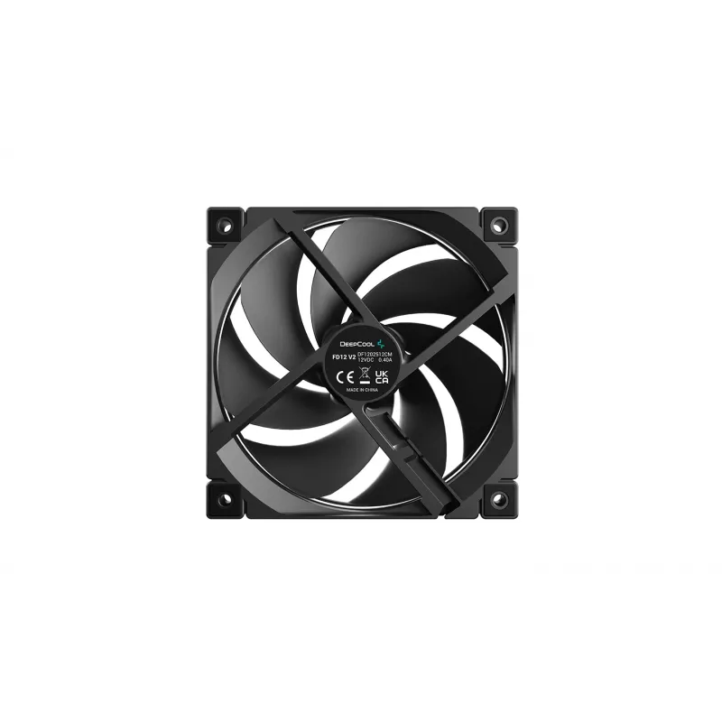 Deepcool FD12 V2 120mm juodas korpuso ventiliatorius, 4-Pin PWM, Fluid Dynamic Bearing