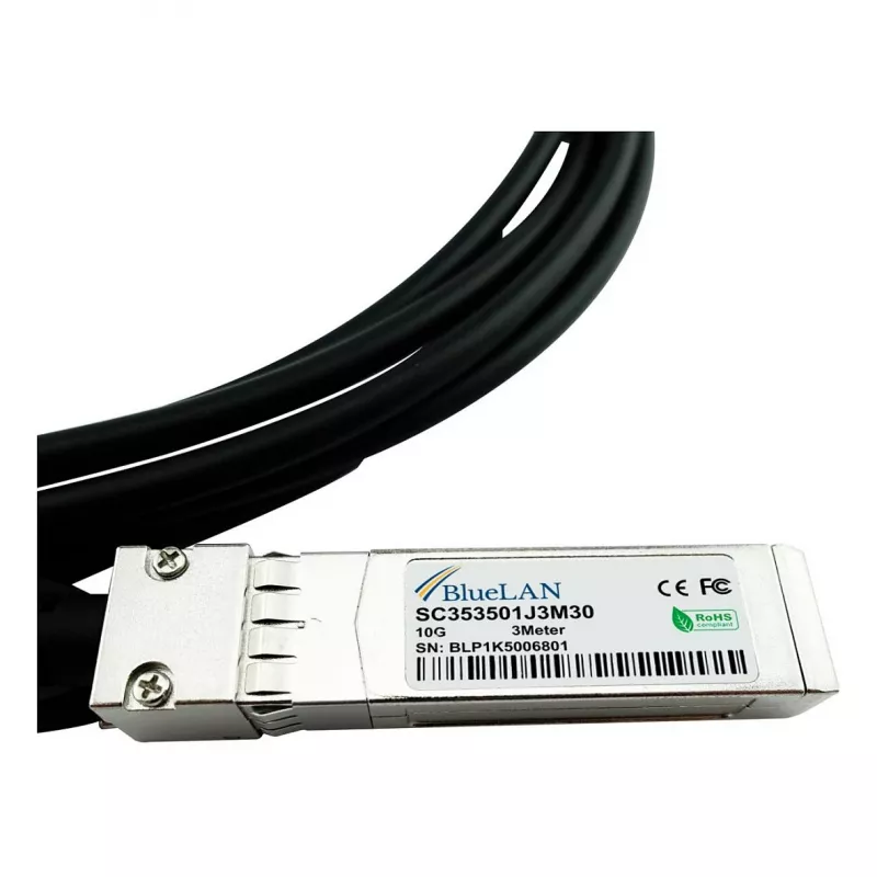 BLUEOPTICS suderinamas Extreme Networks 10304 BlueLAN 10GBASE-CR pasyvus SFP+ į SFP+ tiesioginio prijungimo kabelis, 1 m, AWG30