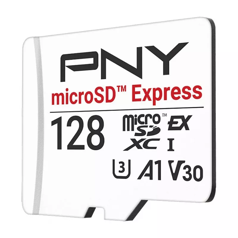 PNY 128GB microSDXC Express Card UHS-I U3 V30 A1 su SD adapteriu