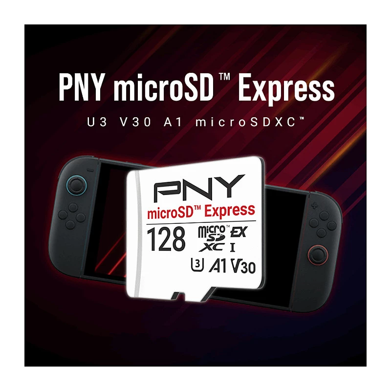 PNY 128GB microSDXC Express Card UHS-I U3 V30 A1 su SD adapteriu